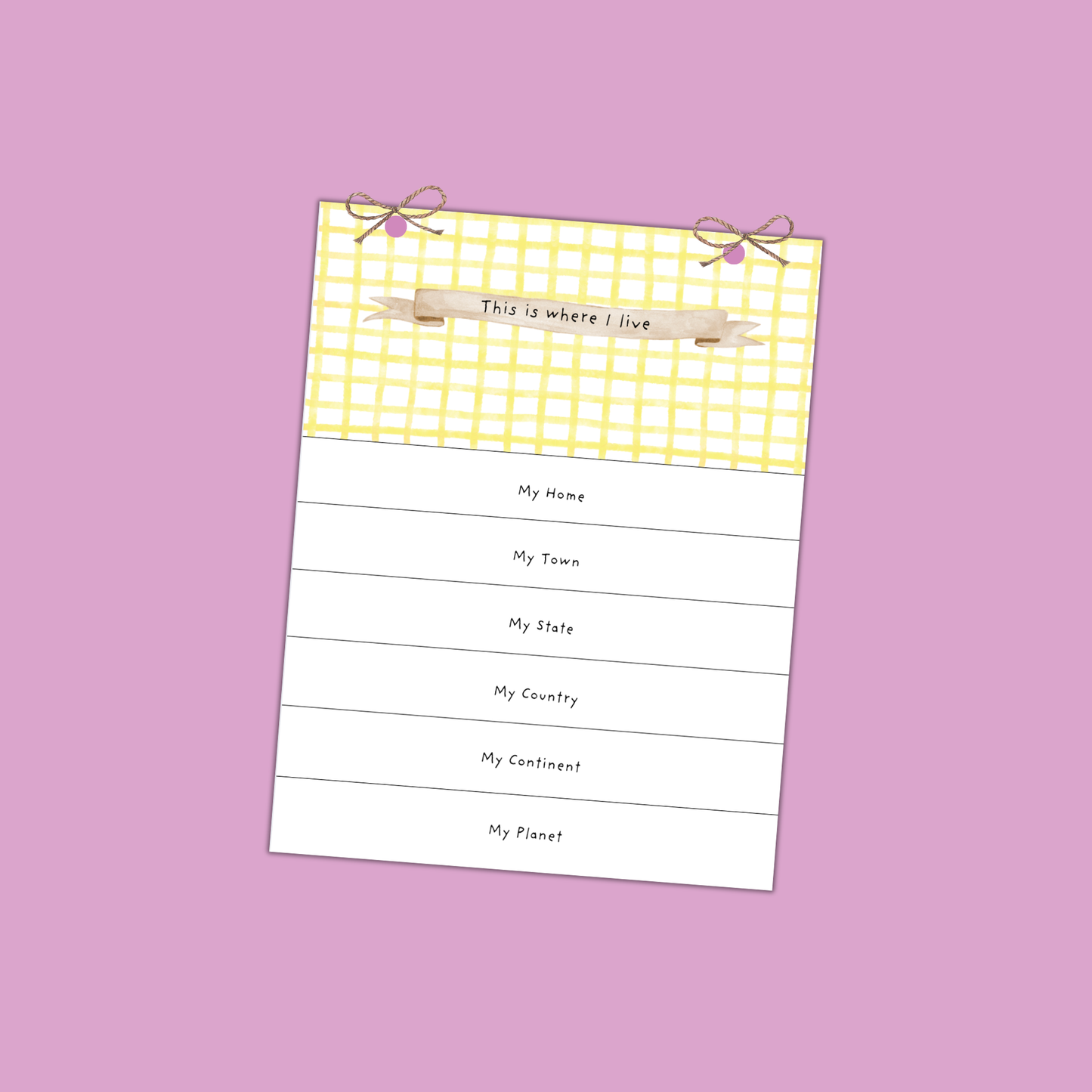 Where I Live Activity