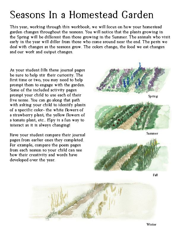 Homesteader's Garden Journal - Upper Elementary - Digital Download